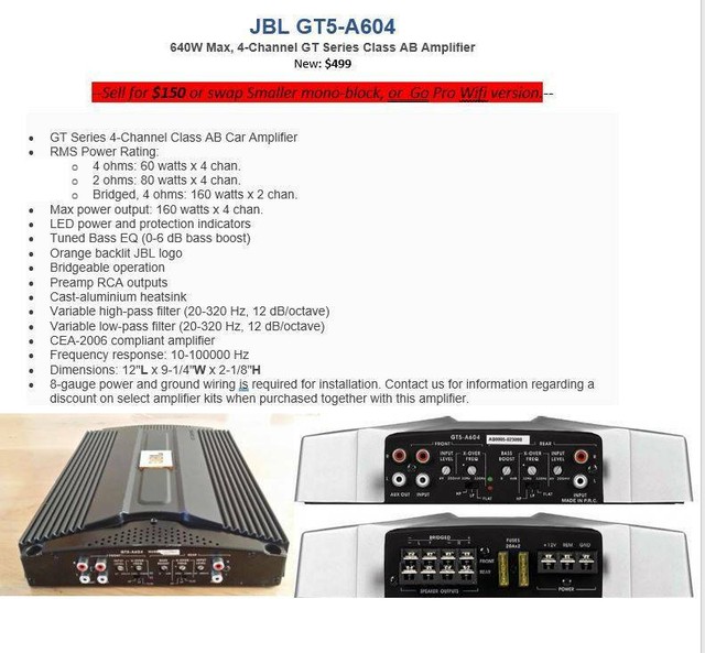 gt5 a604 jbl